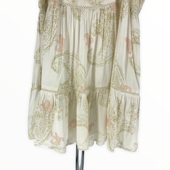 Urban Outfitters Cream Paisley Frocked Summery Mini Dress size Medium NWT - Picture 9 of 15